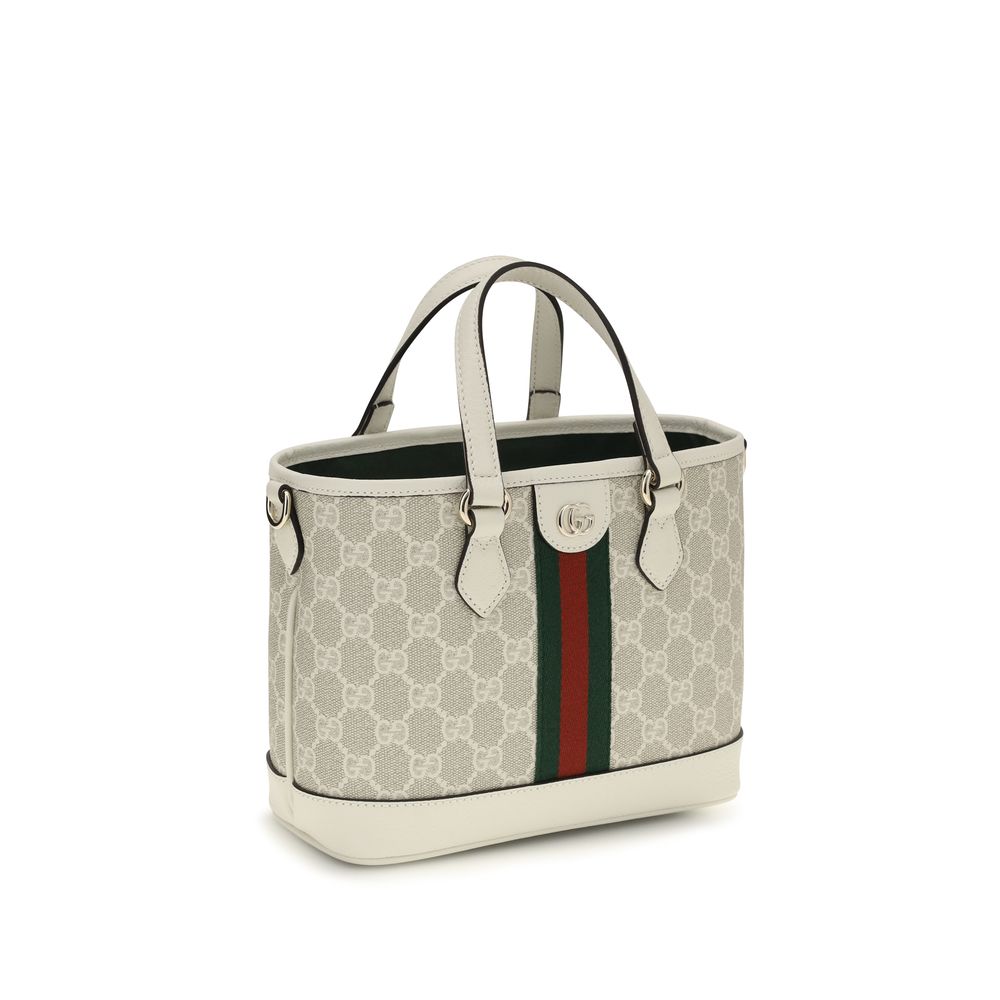 Gucci small Ophidia Tote White Fabric Shoulder Bag