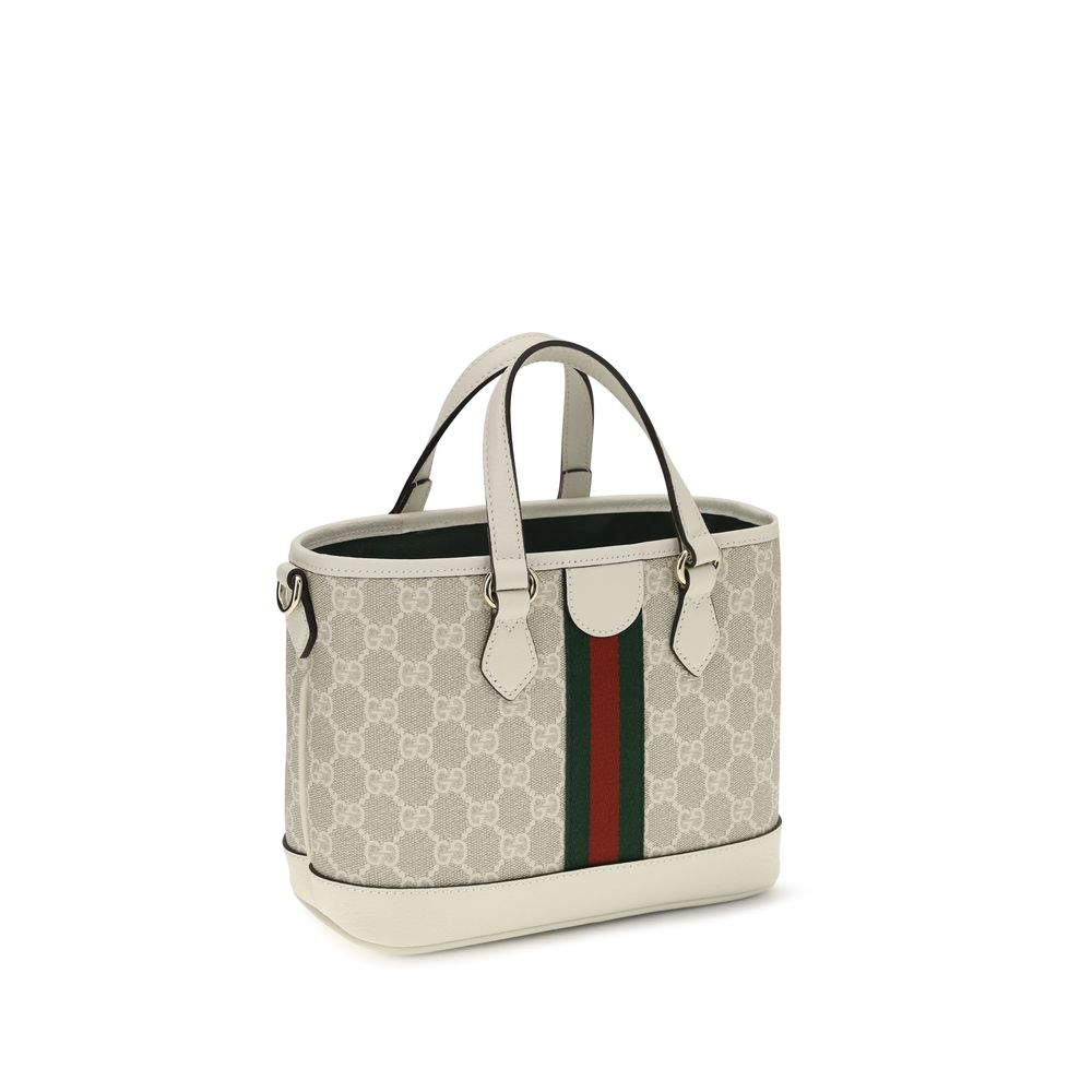 Gucci small Ophidia Tote White Fabric Shoulder Bag