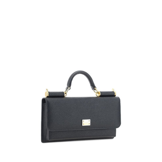 Dolce & Gabbana Sicily mini Black Leather Shoulder Bag