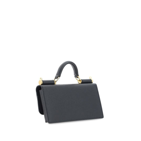 Dolce & Gabbana Sicily micro Black Leather Shoulder Bag