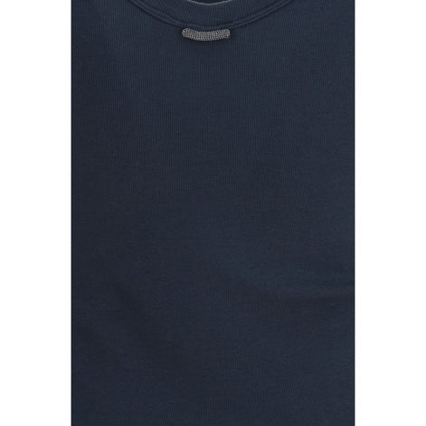 Brunello Cucinelli Blue Cotton Tank Tops