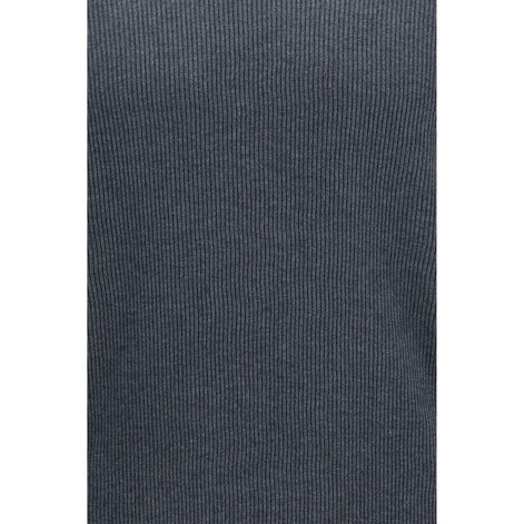 Brunello Cucinelli Gray Cotton Polo Shirt