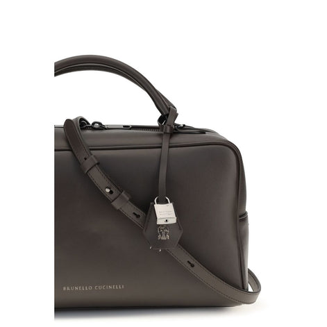 Brunello Cucinelli Brown Calf Leather Bos Taurus Handbag