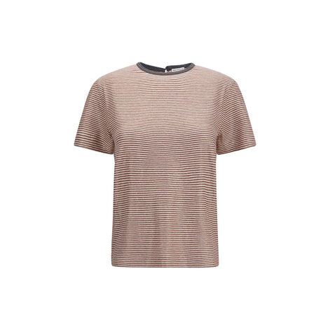 Brunello Cucinelli Orange Linen T-Shirt
