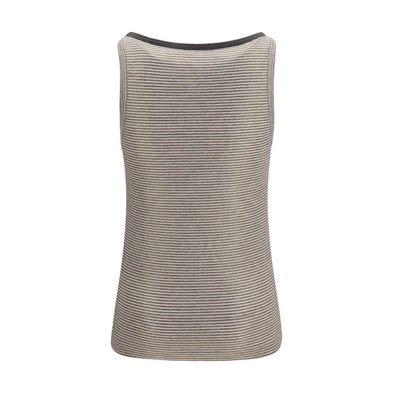 Brunello Cucinelli Beige Linen Tank Tops