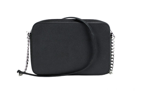 Michael Kors Jet Set Large East West Black Saffiano Leather Crossbody Handbag