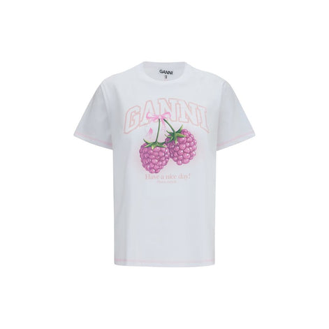 Ganni White Cotton T-Shirt