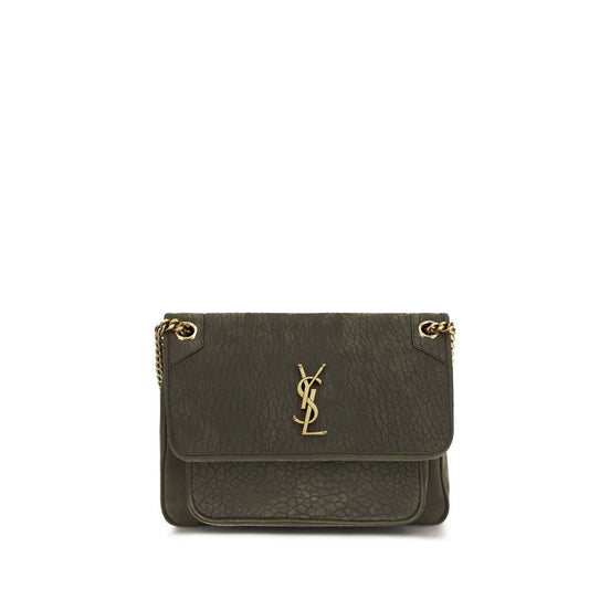 Saint Laurent Niki large Gray Lamb Shoulder Bag