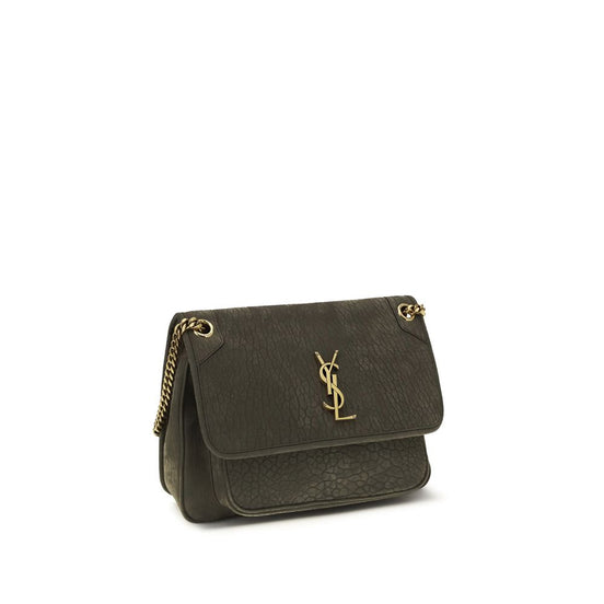 Saint Laurent Niki large Gray Lamb Shoulder Bag