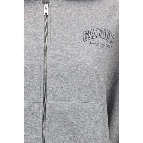 Ganni Gray Cotton Sweatshirt