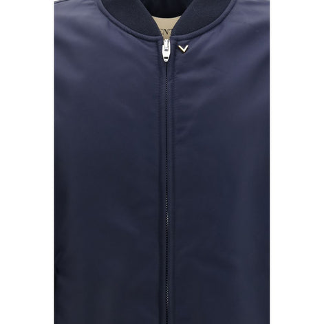 Valentino Garavani Blue Polyamide Bomber