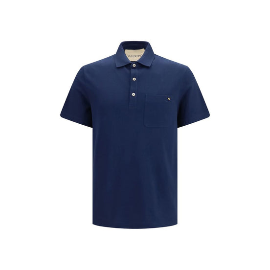 Valentino Garavani Blue Cotton Polo Shirt