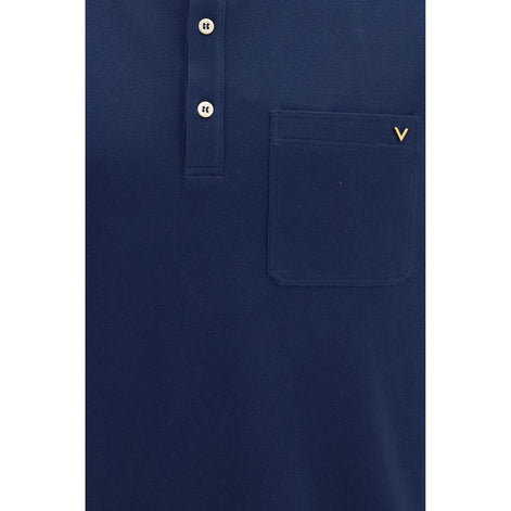 Valentino Garavani Blue Cotton Polo Shirt