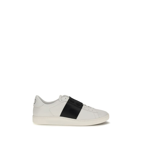 Valentino Garavani Open Black Leather Low Top Sneakers