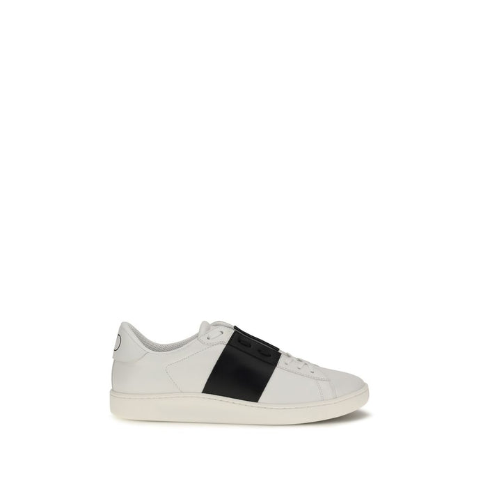 Valentino Garavani Open Black Leather Low Top Sneakers