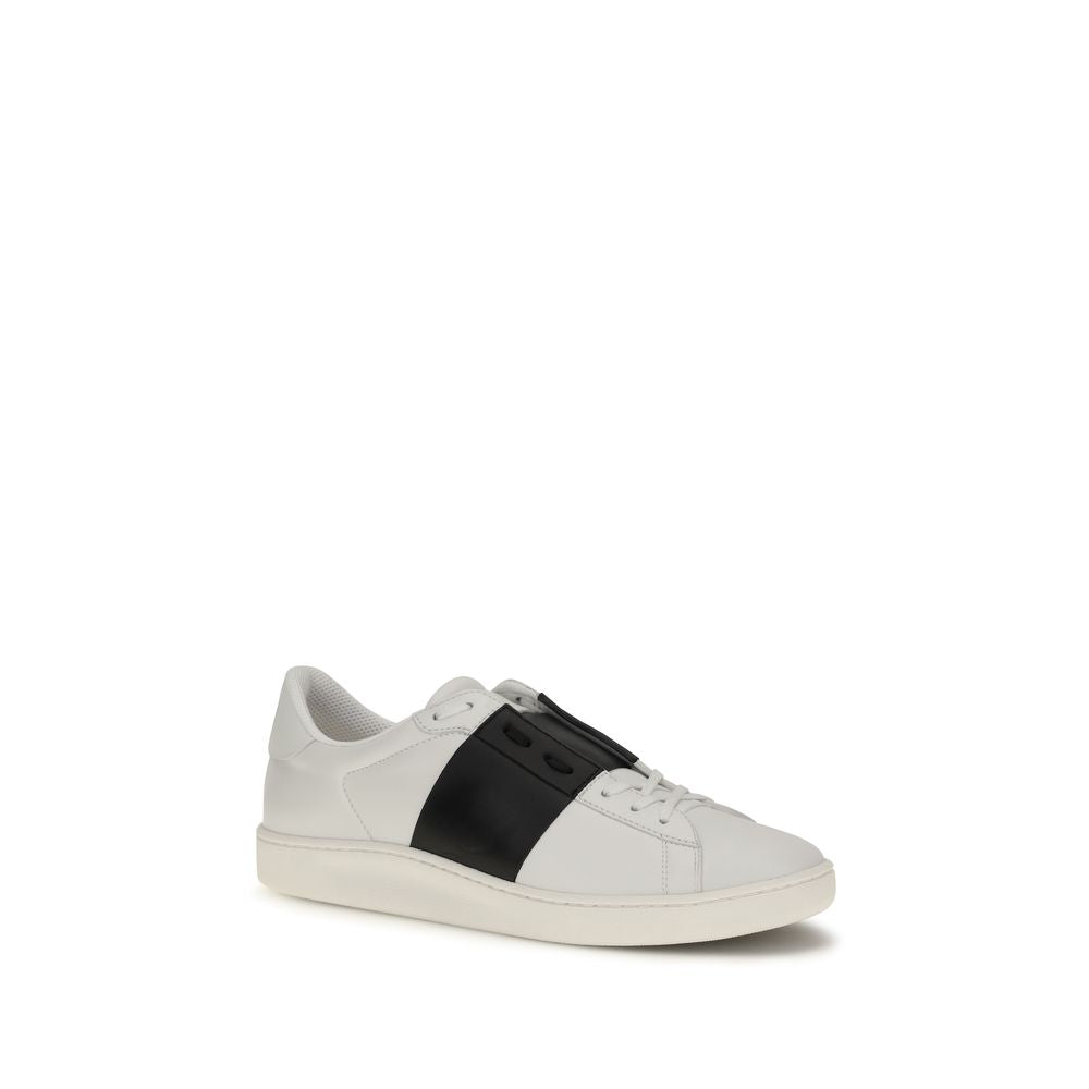 Valentino Garavani Open Black Leather Low Top Sneakers
