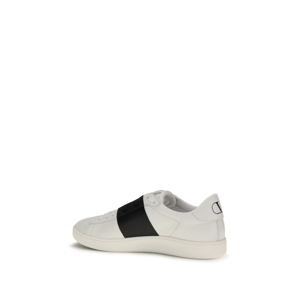 Valentino Garavani Open Black Leather Low Top Sneakers