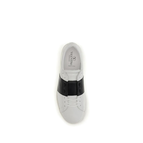 Valentino Garavani Open Black Leather Low Top Sneakers