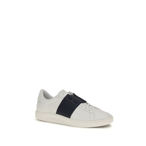 Valentino Garavani Open Blue Leather Low Top Sneakers