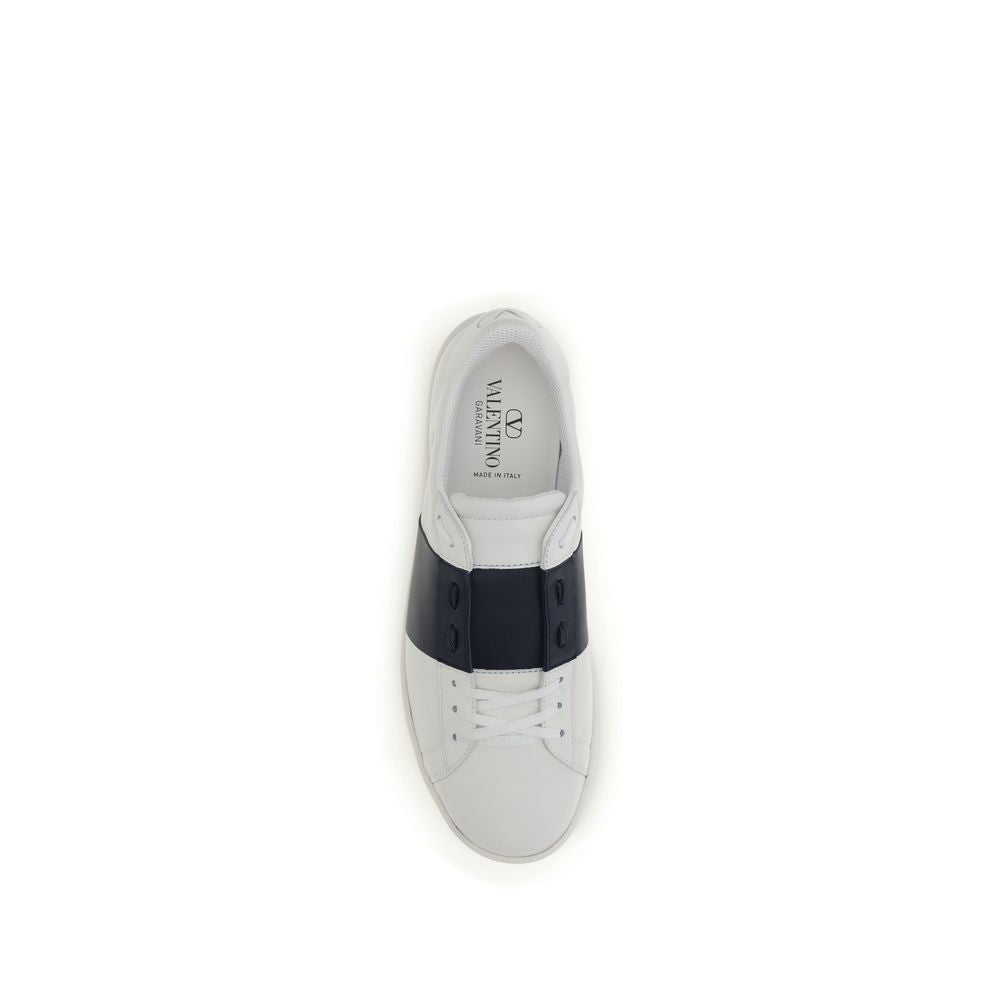 Valentino Garavani Open Blue Leather Low Top Sneakers