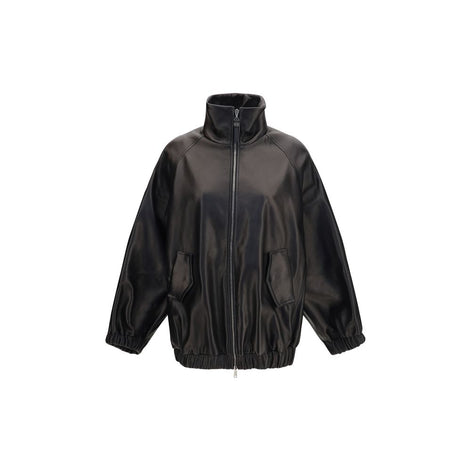 Brunello Cucinelli Black Lamb Ovis Aries Aries Leather Jacket