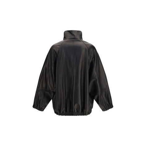 Brunello Cucinelli Black Lamb Ovis Aries Aries Leather Jacket