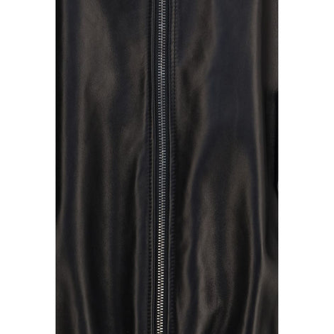 Brunello Cucinelli Black Lamb Ovis Aries Aries Leather Jacket