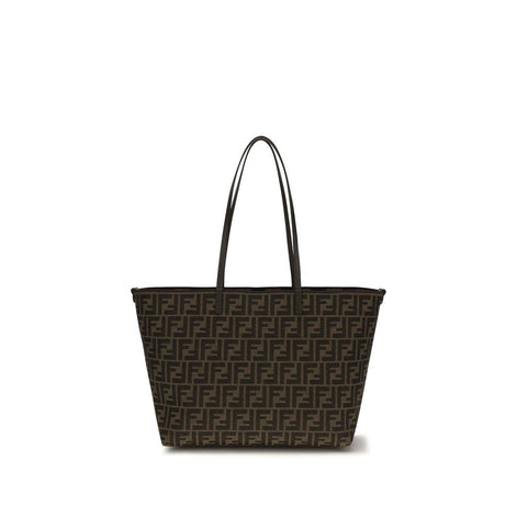 Fendi Roll medium Brown Fabric Shoulder Bag