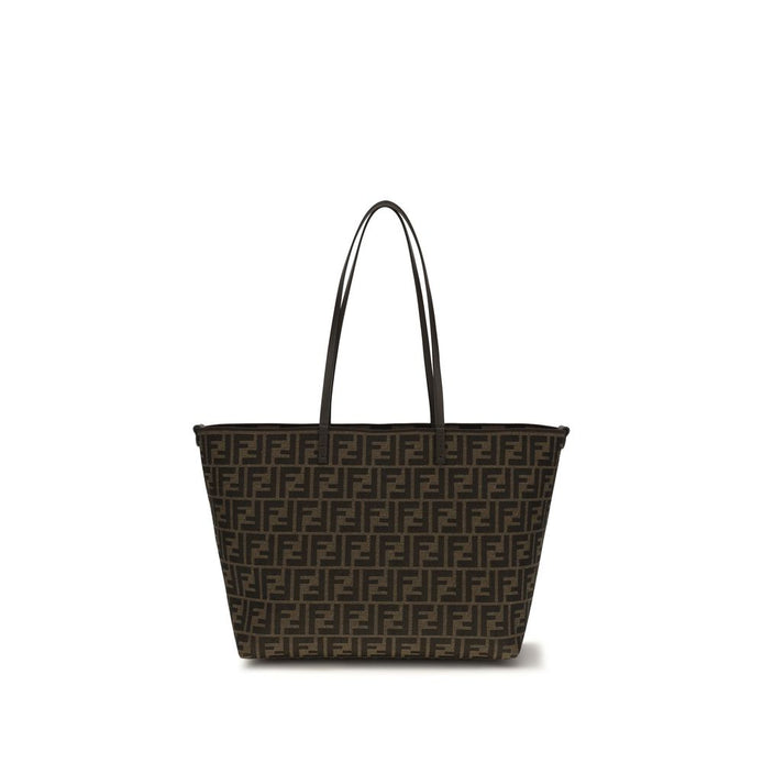 Fendi Roll medium Brown Fabric Shoulder Bag