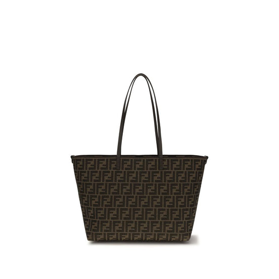Fendi Roll medium Tote Brown Fabric Shoulder Bag