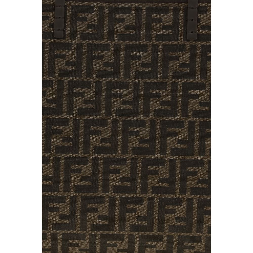 Fendi Roll medium Brown Fabric Shoulder Bag