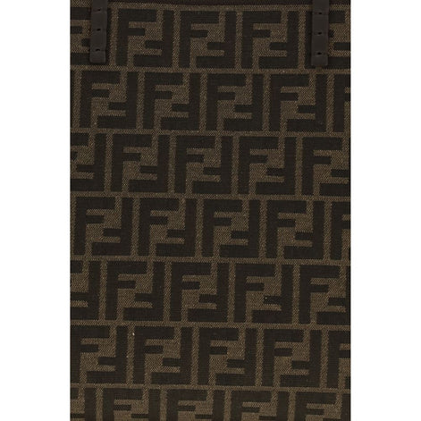 Fendi Roll medium Brown Fabric Shoulder Bag