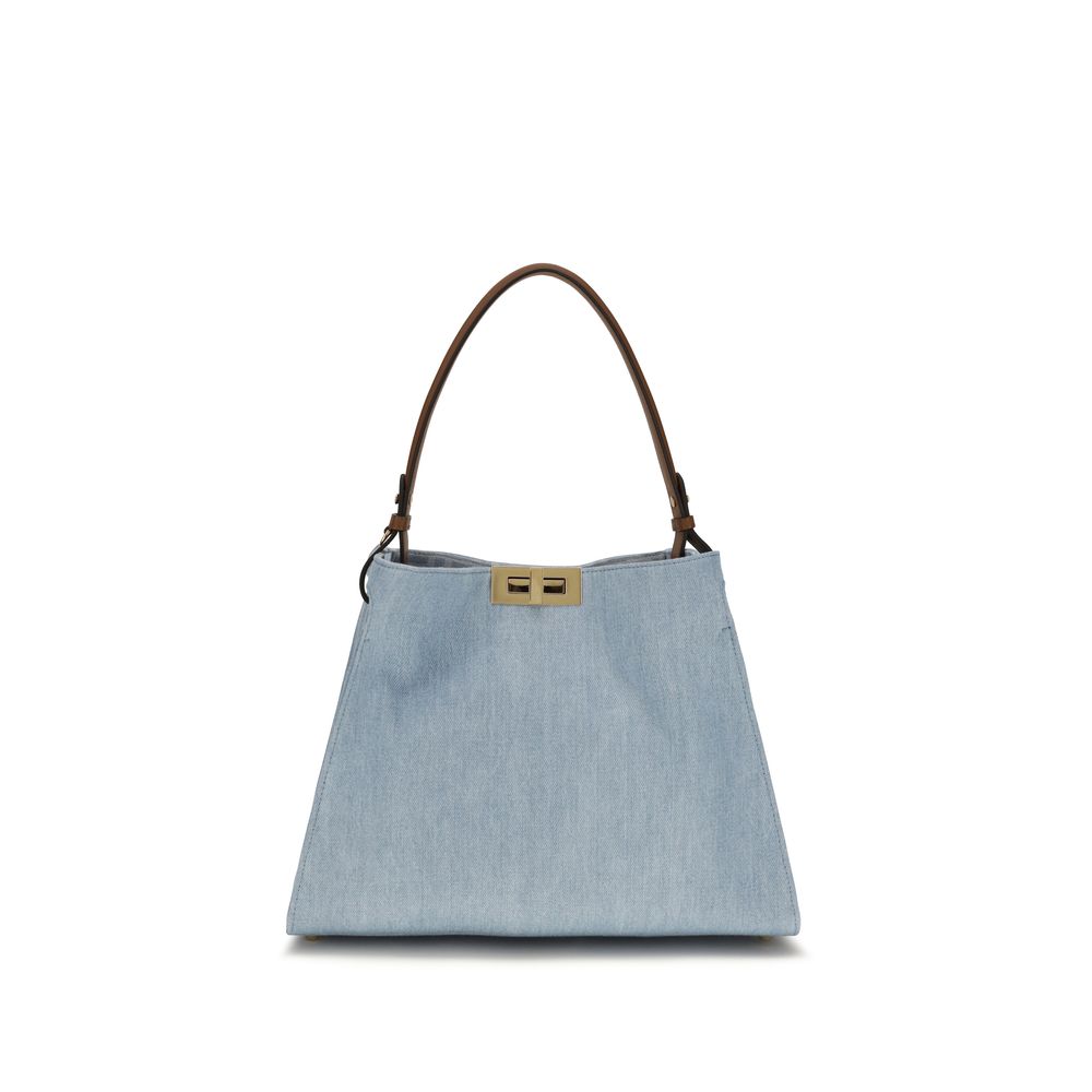 Fendi Way medium Blue Cotton Handbag