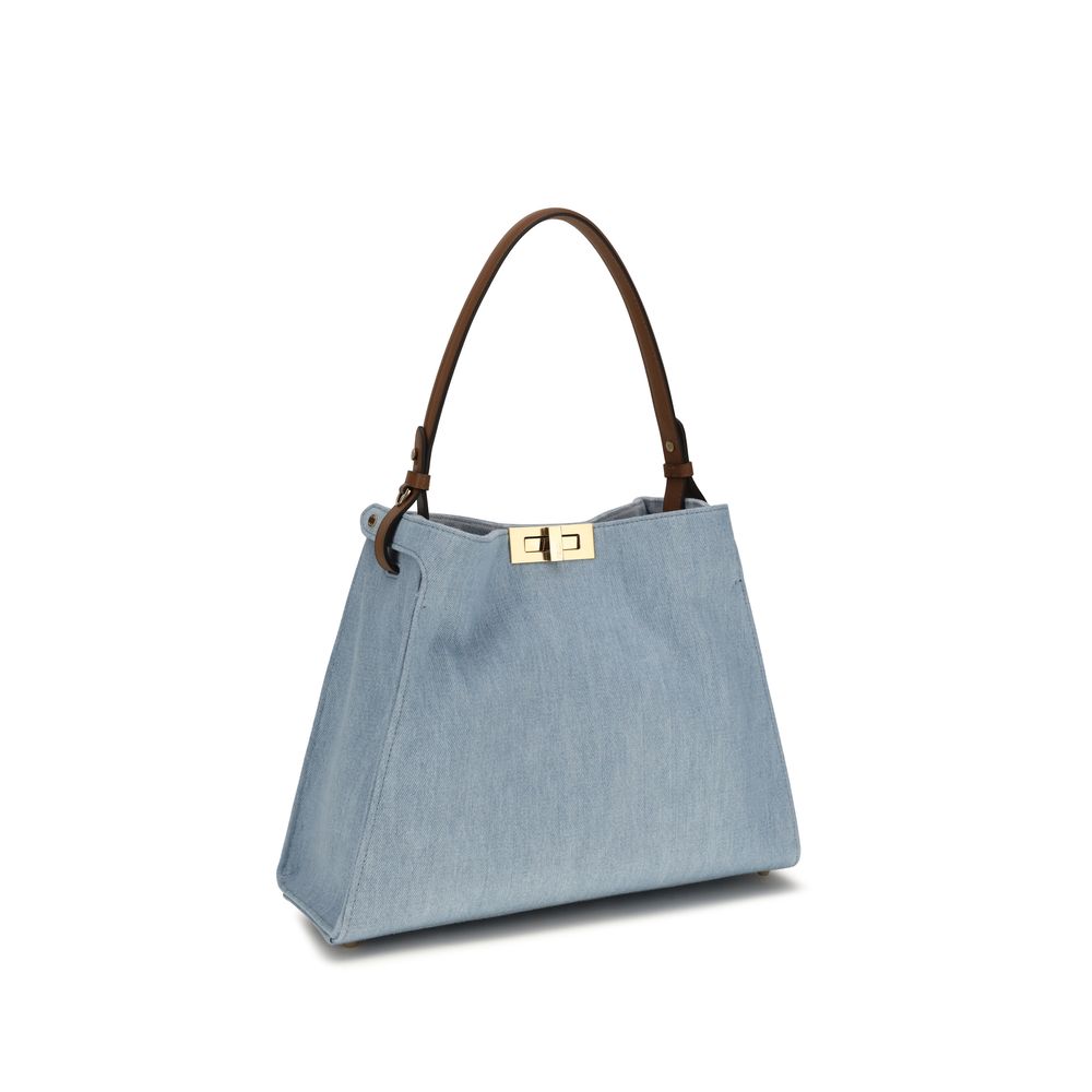 Fendi Way medium Blue Cotton Handbag