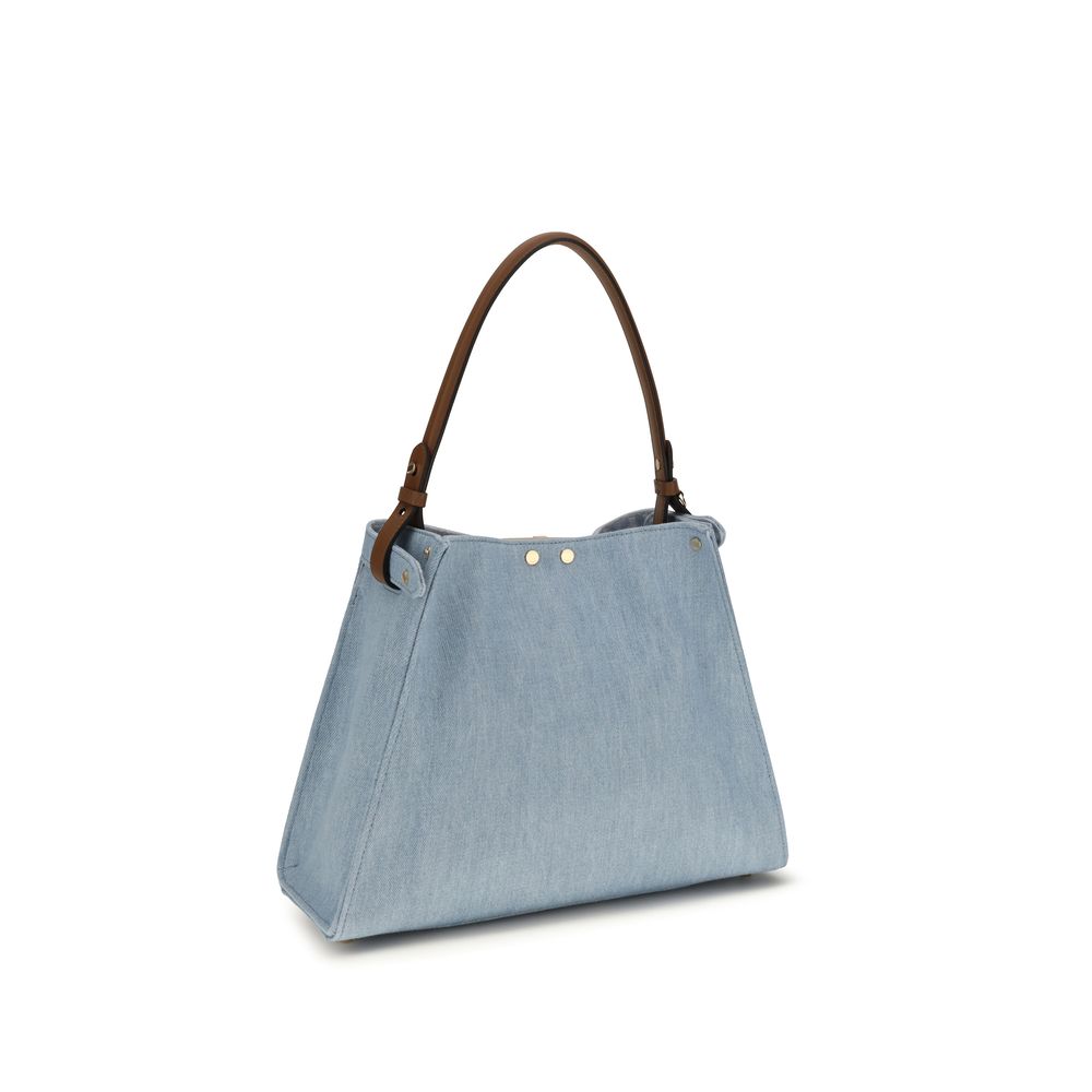 Fendi Way medium Blue Cotton Handbag
