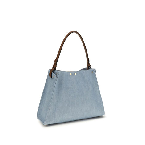 Fendi Way medium Blue Cotton Handbag