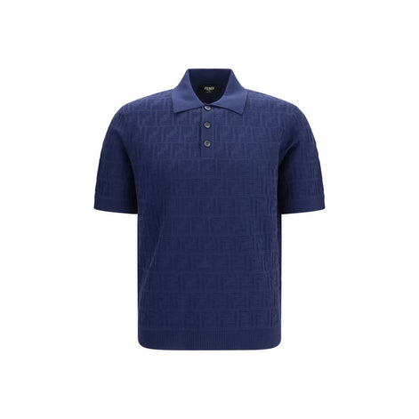 Fendi Blue Cotton Polo Shirt