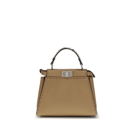 Fendi Peekaboo mini Beige Leather Handbag