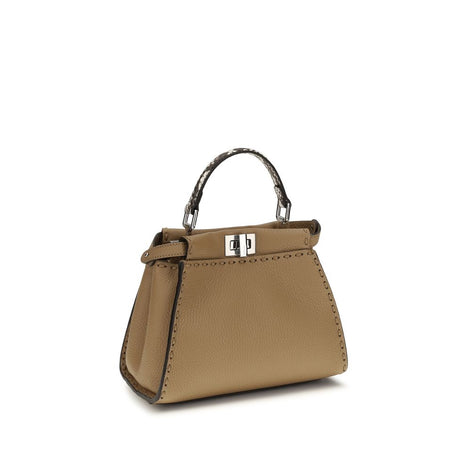 Fendi Peekaboo mini Beige Leather Handbag