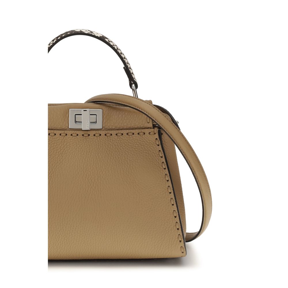 Fendi Peekaboo mini Beige Leather Handbag
