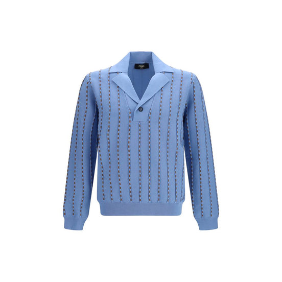 Fendi Blue Cotton Sweatshirt