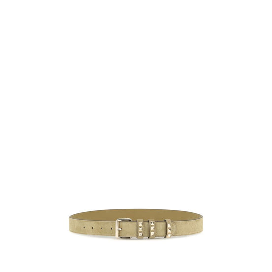 Valentino Garavani Beige Suede Leather Regular Belt