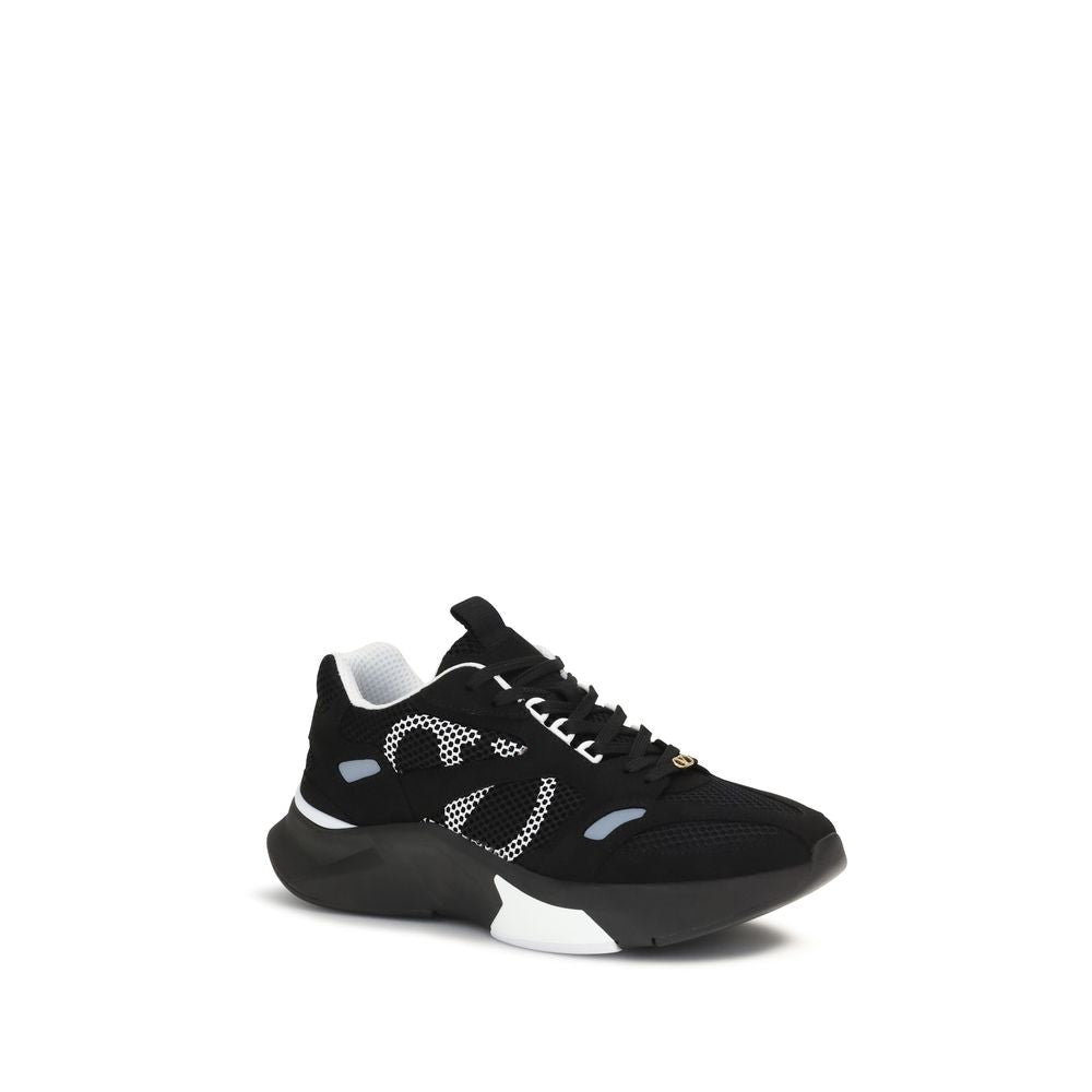 Valentino Garavani Demivee Black Fabric Athletic Sneakers