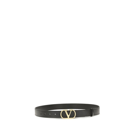 Valentino Garavani Black Calf Leather Bos Taurus Regular Belt