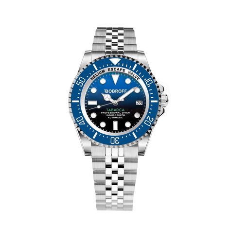 Bobroff Silver Stainless Steel Sport Watch