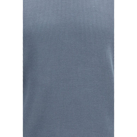 Brunello Cucinelli Blue Cotton Polo Shirt