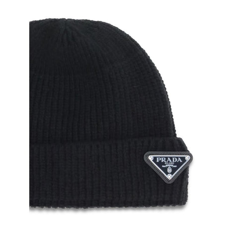 Prada Black Wool Oves Aries Beanie