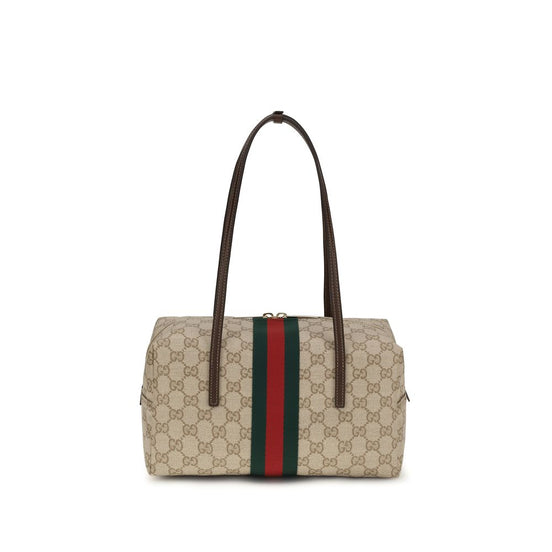 Gucci medium Melrose Boston Beige Cotton Shoulder Bag