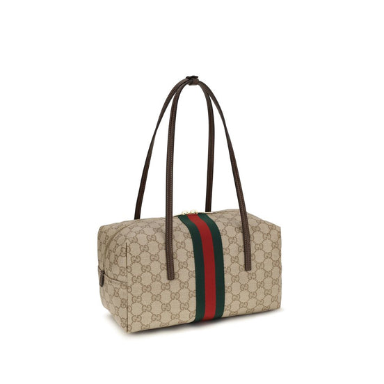 Gucci medium Melrose Boston Beige Cotton Shoulder Bag