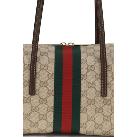 Gucci Beige Cotton Shoulder Bag
